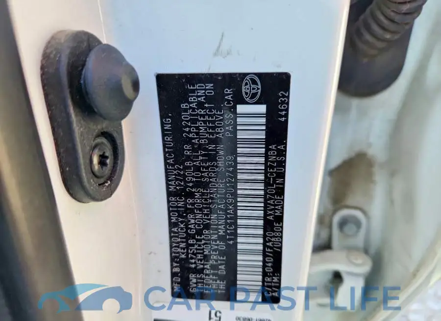 4T1C11AK9PU127439# 12