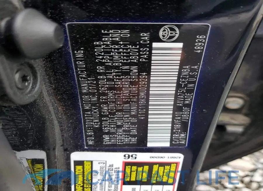 4T1C11BK9MU029294# 12