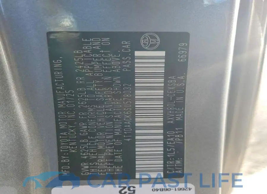 4T1DAACK6SU578032# 12
