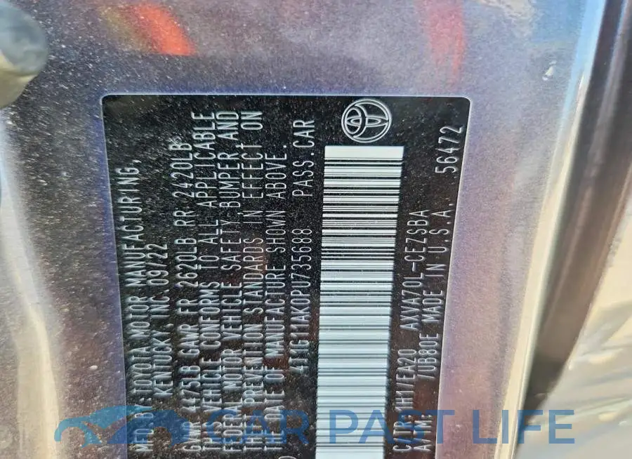 4T1G11AK0PU735688# 13