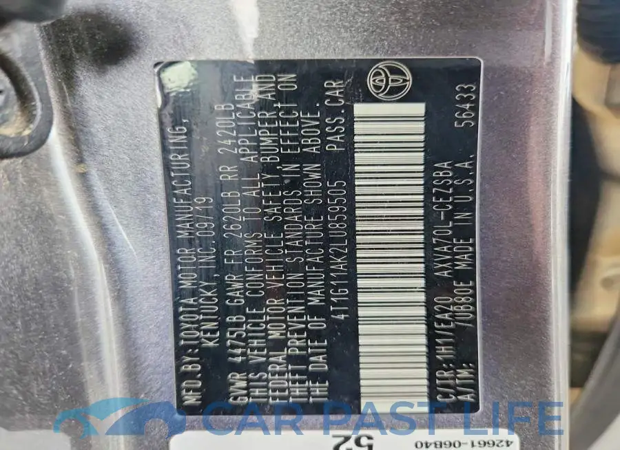 4T1G11AK2LU859505# 12