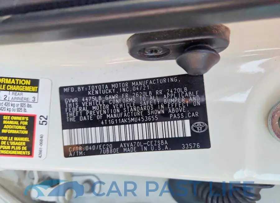 4T1G11AK5MU453655# 12