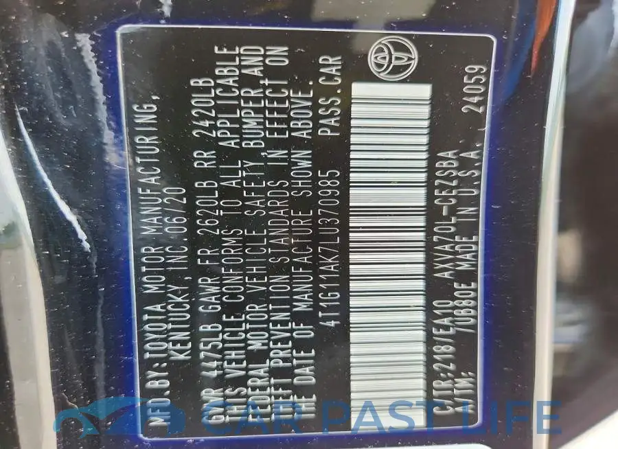 4T1G11AK7LU370985# 13