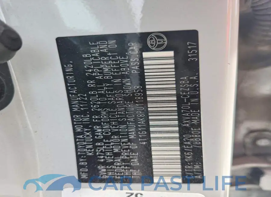 4T1G11AK8PU118958# 13