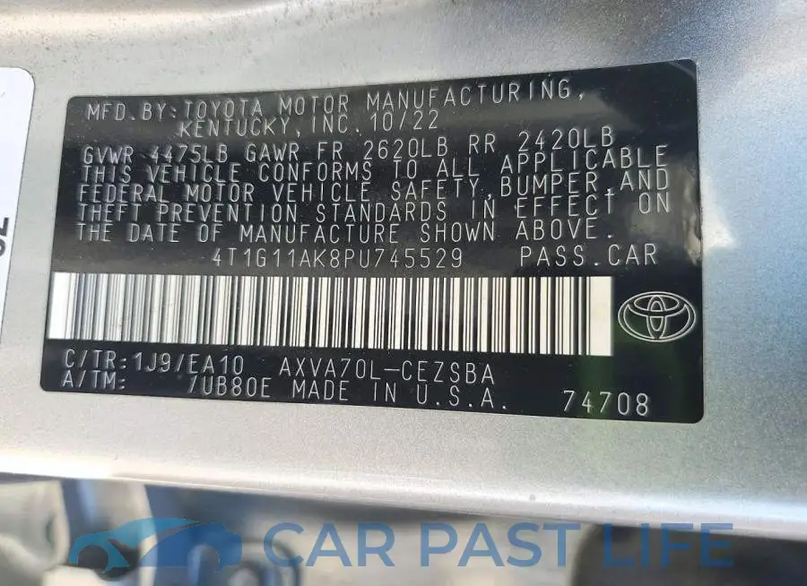 4T1G11AK8PU745529# 12