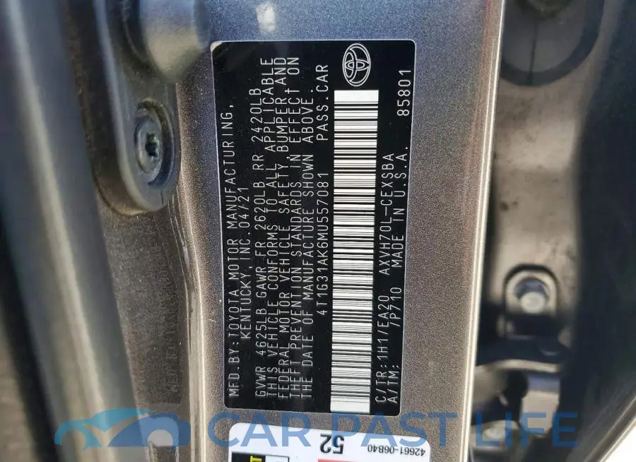 4T1G31AK6MU557081# 12