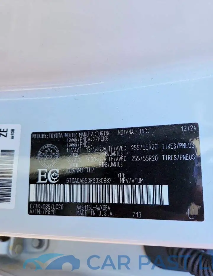 5TDACAB53RS030887# 14