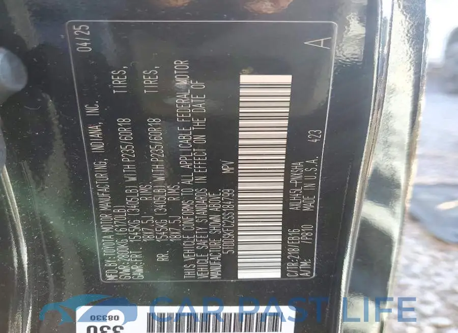 5TDDSKFC2SS184799# 13