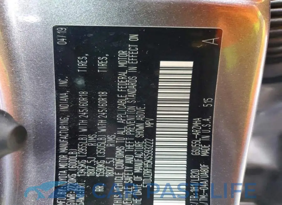5TDJZRFH5KS593222# 12