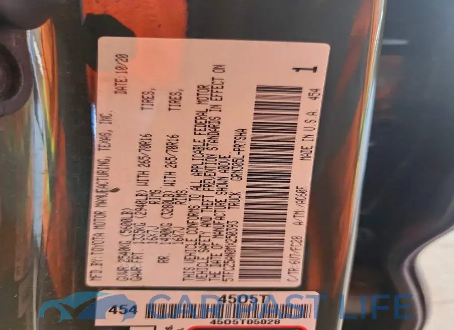 5TFCZ5AN0MX250393# 12