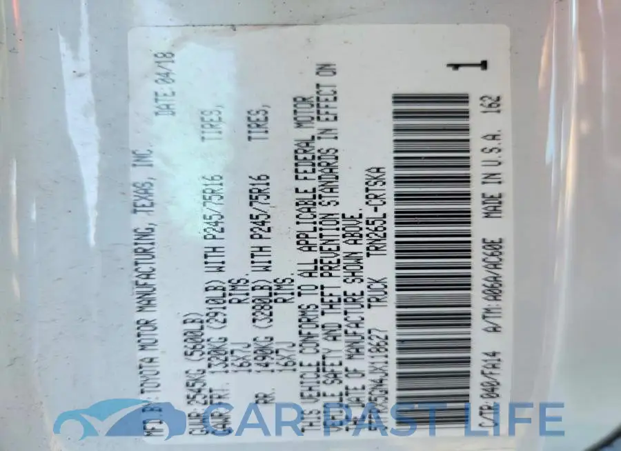 5TFRX5GN4JX118627# 13