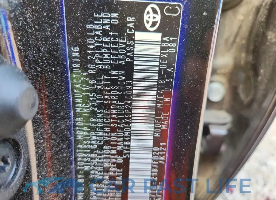 5YFB4MDEXSP240093# 13