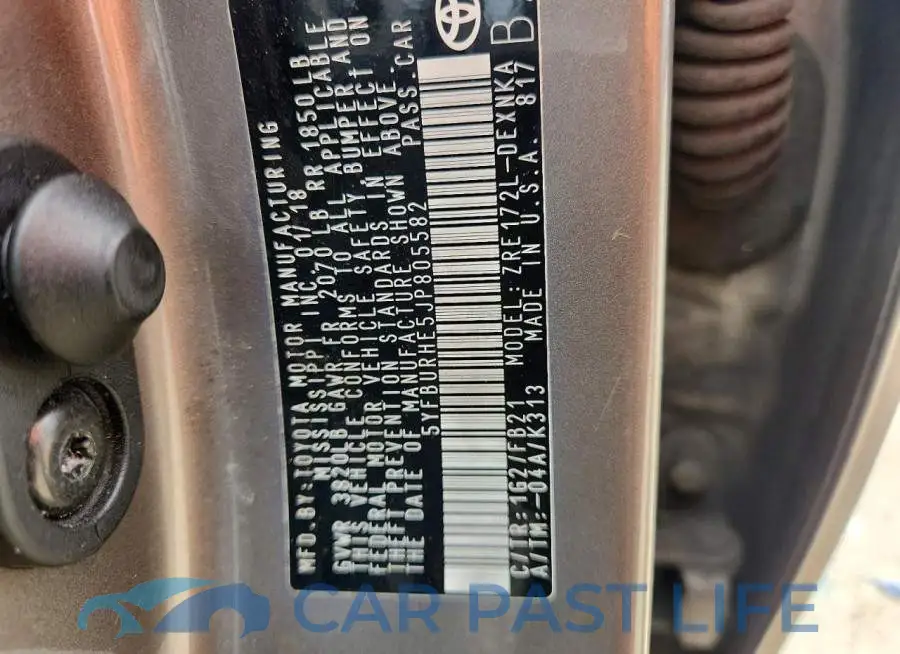 5YFBURHE5JP805582# 12