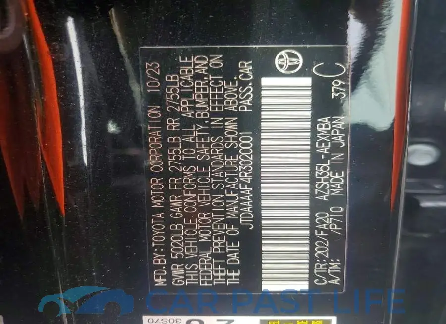 JTDAAAAF4R3020001# 12