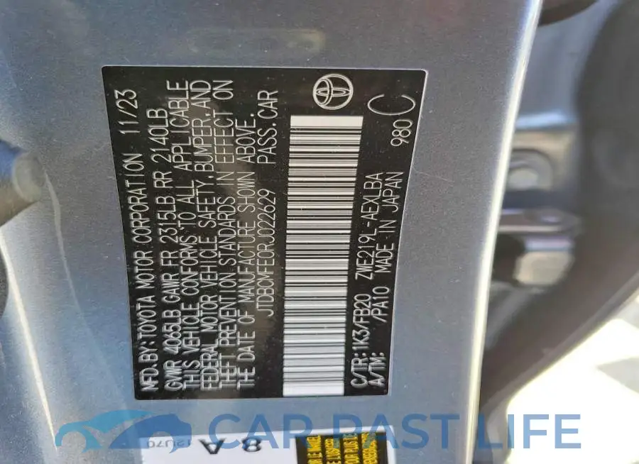 JTDBCMFE0RJ022629# 12