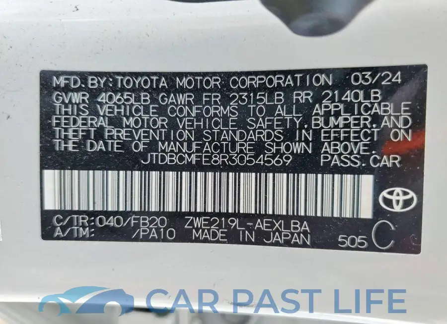 JTDBCMFE8R3054569# 12