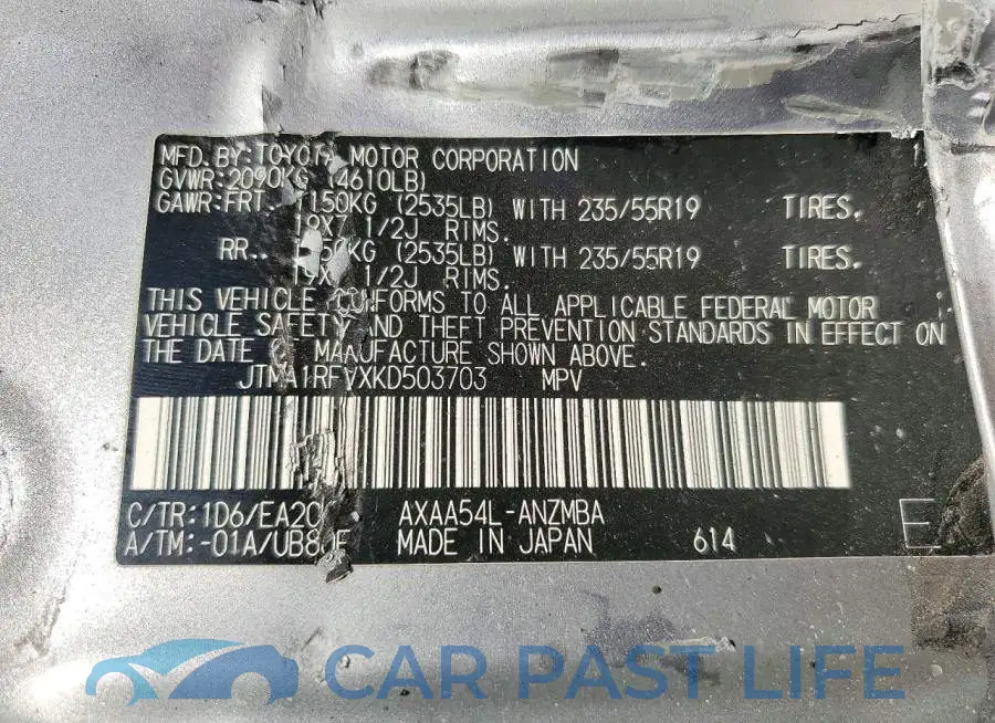 JTMA1RFVXKD503703# 13