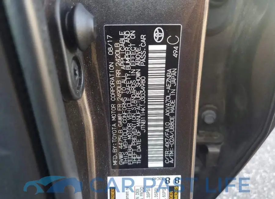 JTNB11HK1J3034980# 12