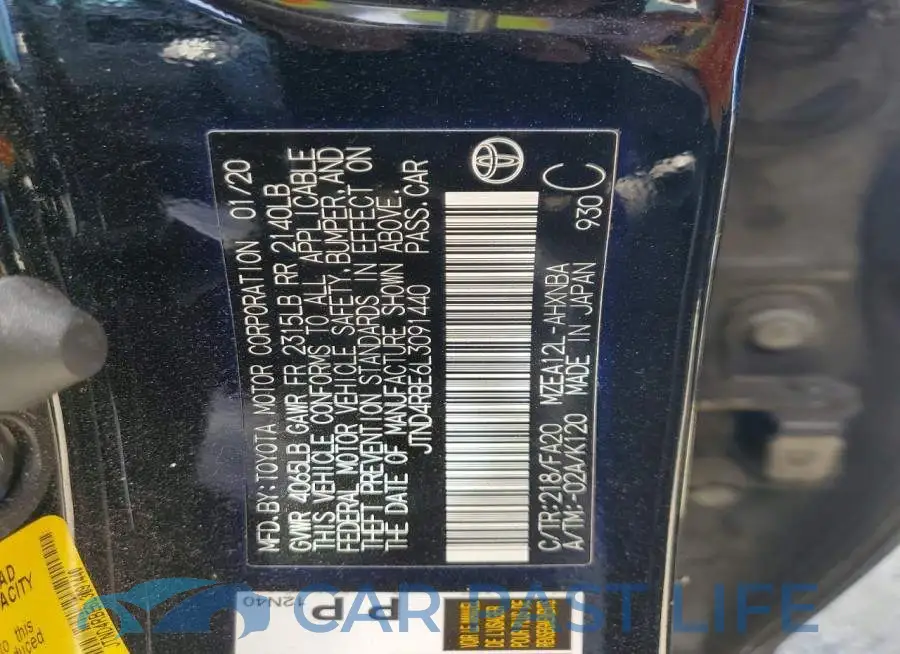 JTND4RBE6L3091440# 12