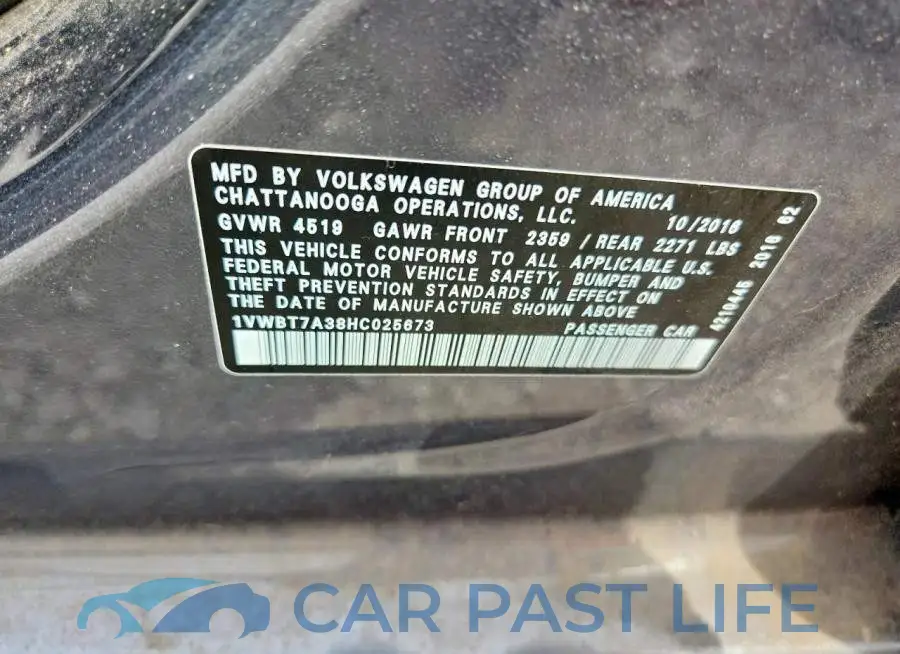 1VWBT7A38HC025673# 13