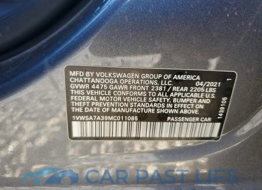 1VWSA7A39MC011085# 13