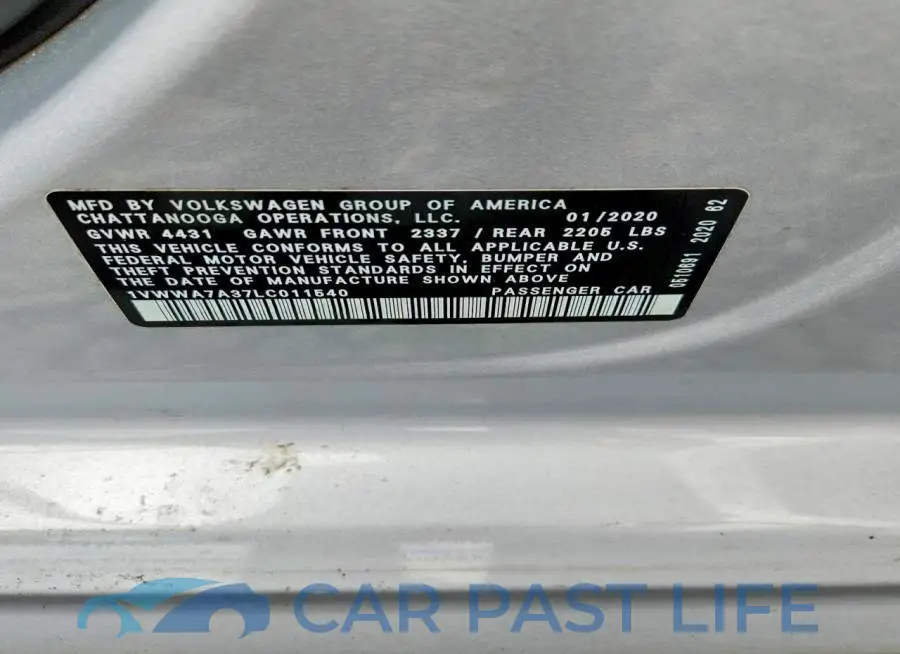 1VWWA7A37LC011540# 12