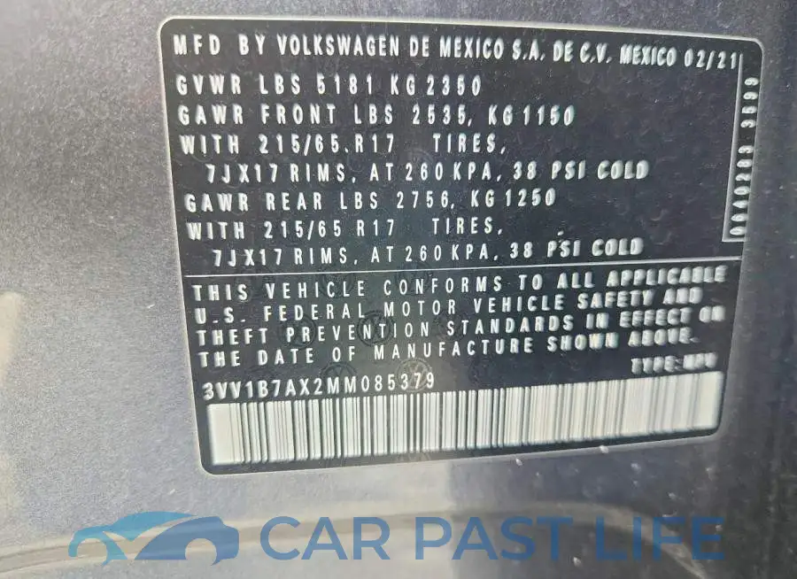 3VV1B7AX2MM085379# 12