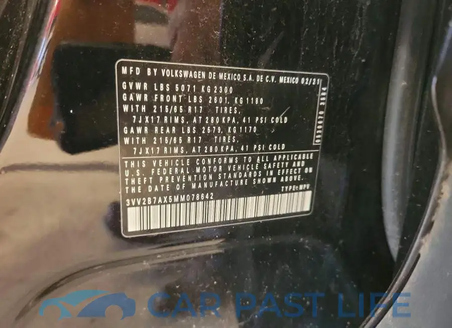 3VV2B7AX5MM078642# 13