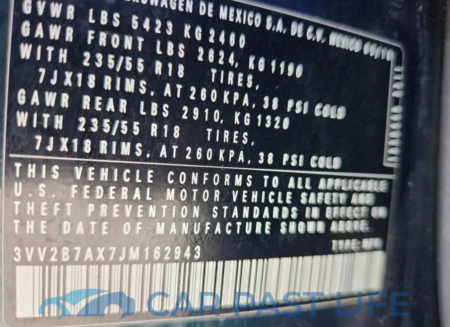 3VV2B7AX7JM162943# 14