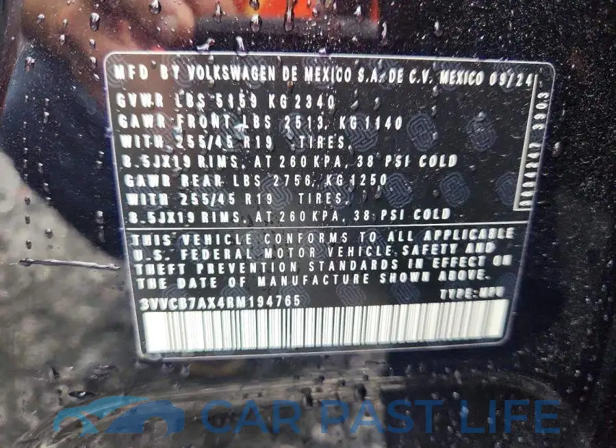 3VVCB7AX4RM194765# 14