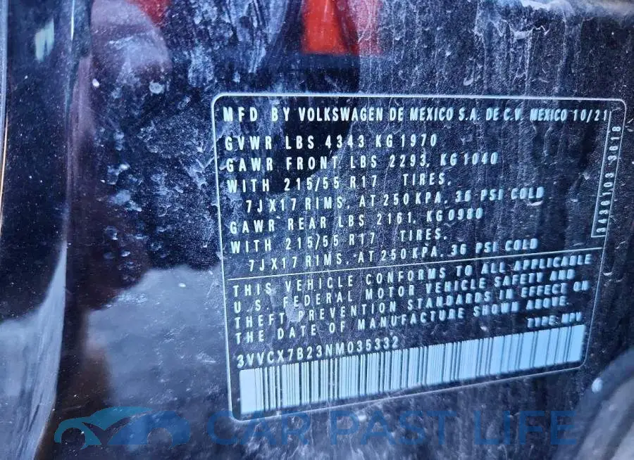 3VVCX7B23NM035332# 13