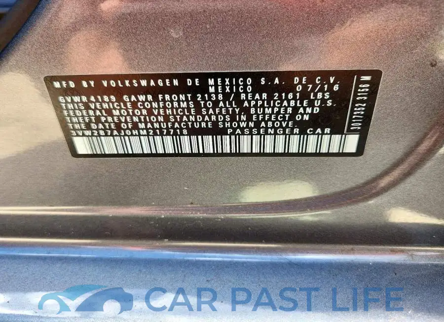 3VW2B7AJ0HM217718# 13