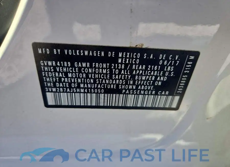 3VW2B7AJ5HM415050# 12