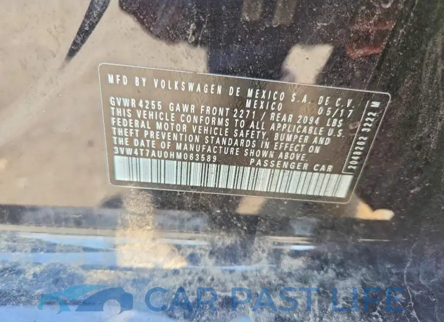3VW4T7AU0HM063589# 12