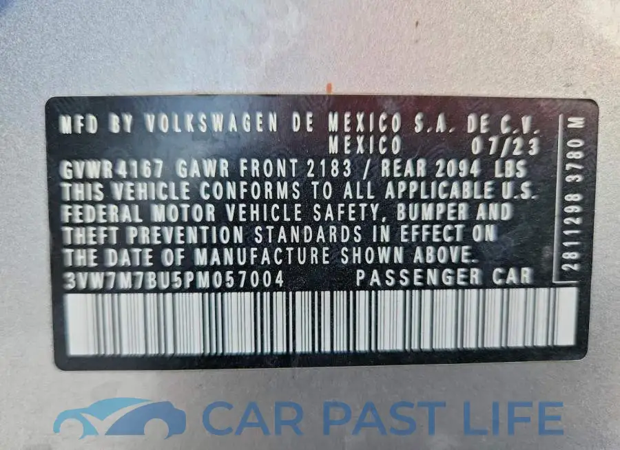 3VW7M7BU5PM057004# 13