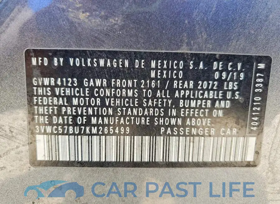 3VWC57BU7KM265499# 12