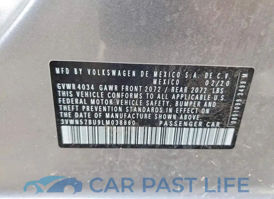 3VWN57BU9LM038860# 12