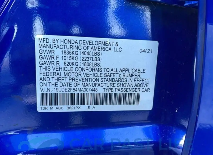19UDE2F84MA007448# 10