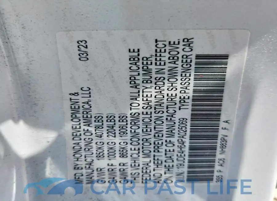 19UDE4H64PA025069# 13