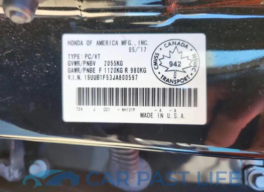 19UUB1F53JA800597# 13