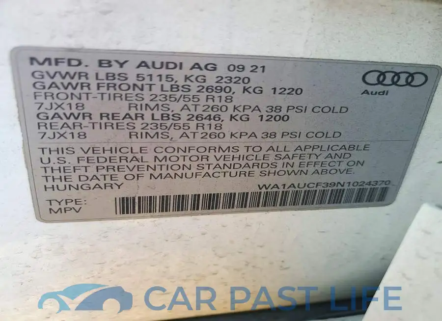 WA1AUCF39N1024370# 13