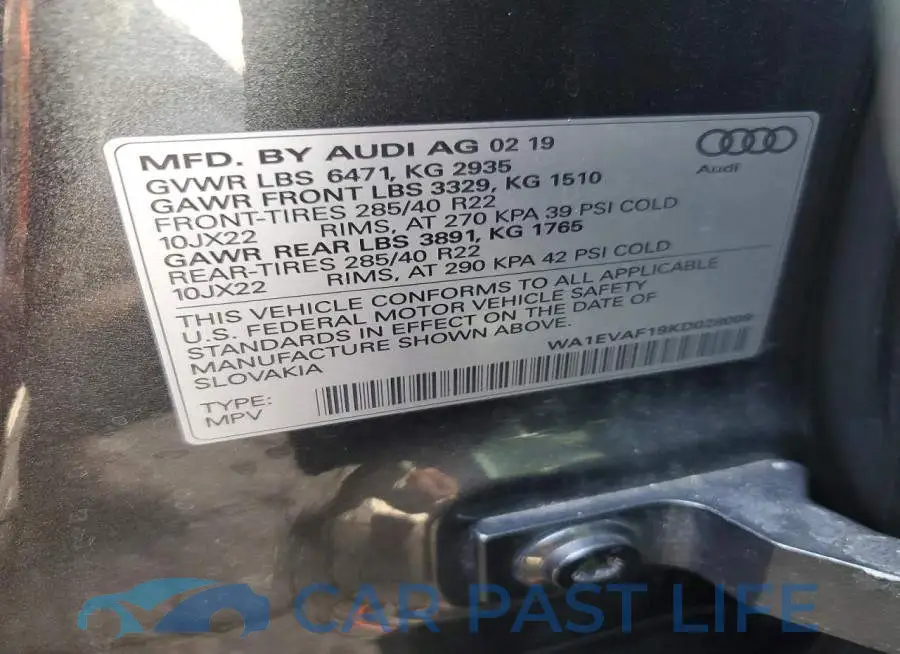 WA1EVAF19KD028009# 14