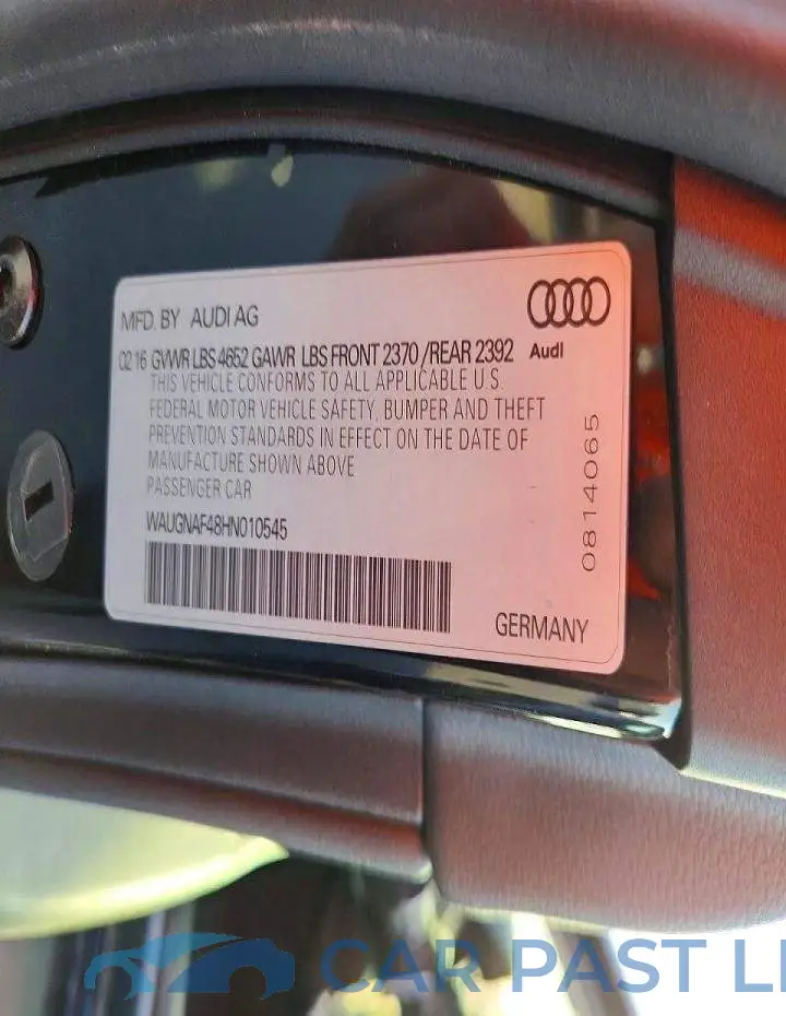 WAUGNAF48HN010545# 12