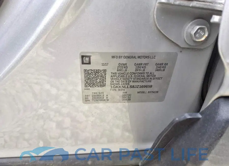 1GKKNLLS8JZ169659# 13