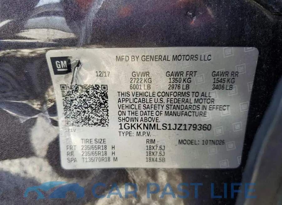 1GKKNMLS1JZ179360# 13