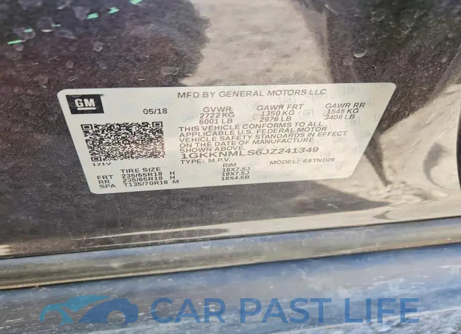1GKKNMLS6JZ241349# 13