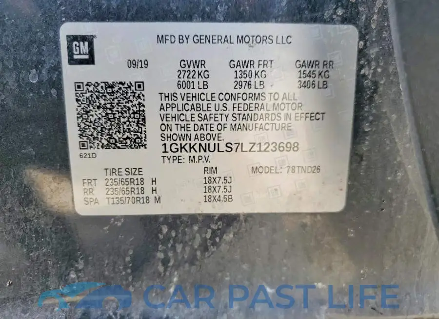 1GKKNULS7LZ123698# 14