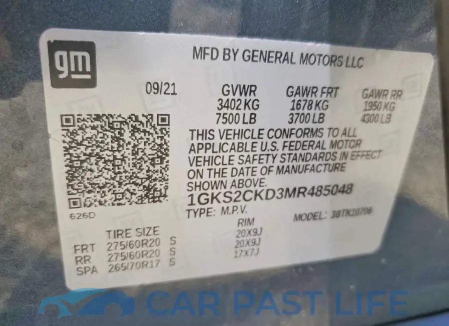 1GKS2CKD3MR485048# 13