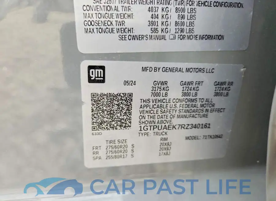 1GTPUAEK7RZ340161# 12