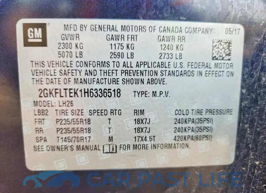2GKFLTEK1H6336518# 13